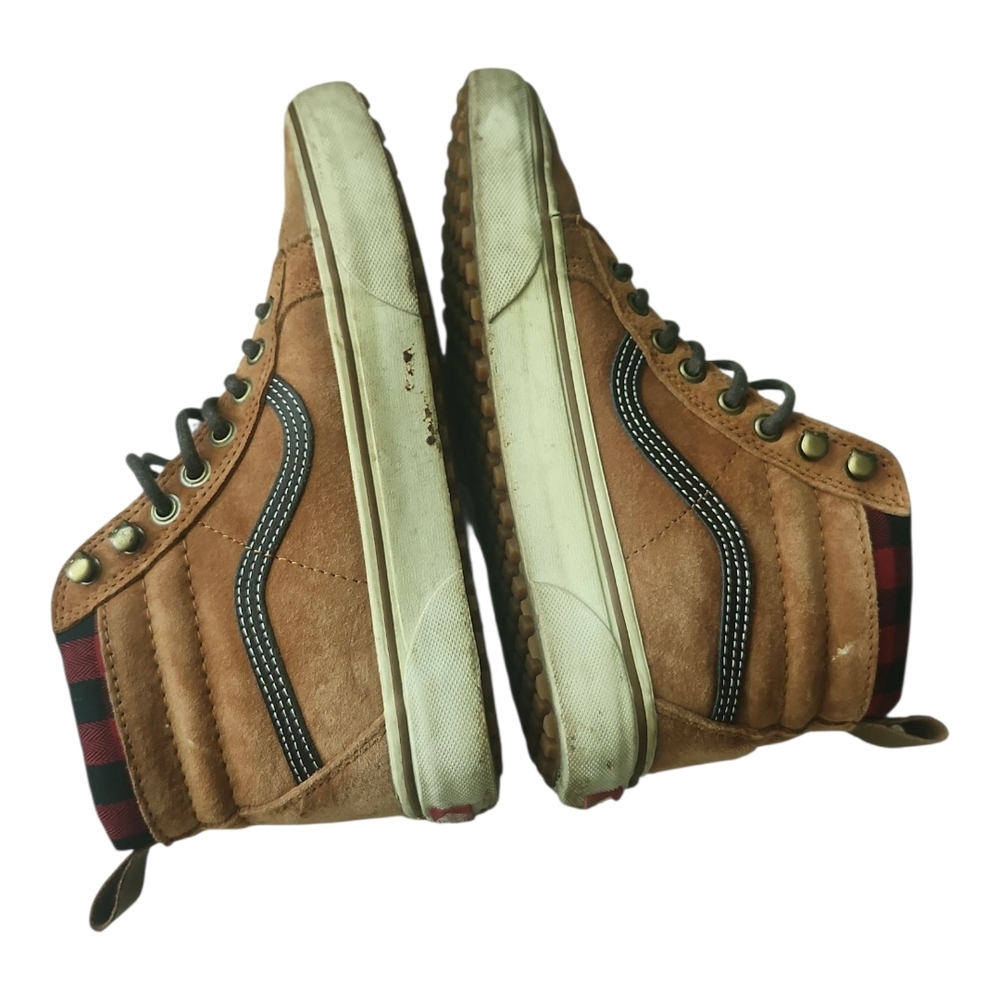 Vans Sk8-Hi MTE Scotchgard Suede Sneakers Men’s 7 / Women’s 8.5 Tan Plaid Lining - Picture 7 of 10